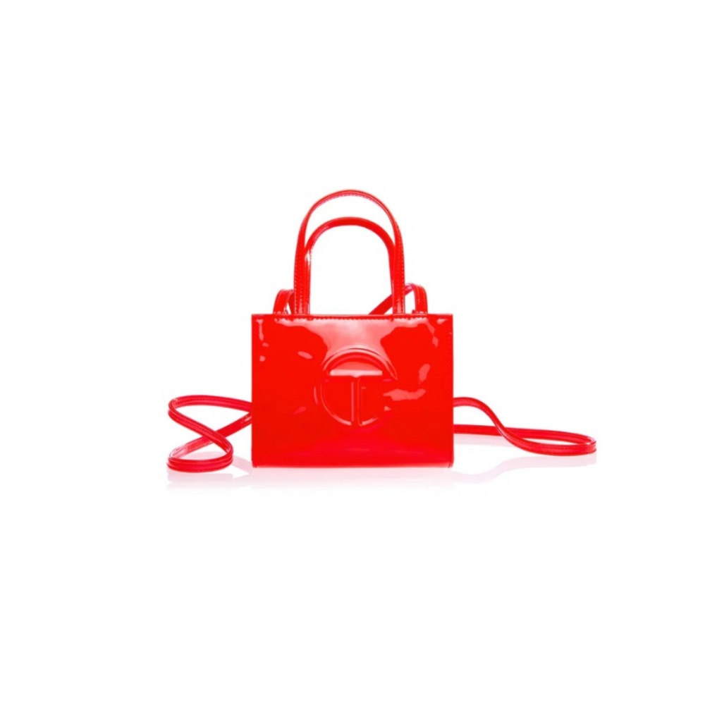 Telfar Red Patent Small Shopping Bag